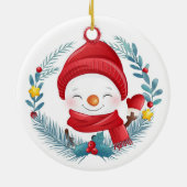 Niedlich Snowman Keramik Ornament (Hinten)