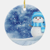 Niedlich Snowman Keramik Ornament (Hinten)