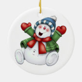 Niedlich Snowman Keramik Ornament (Hinten)