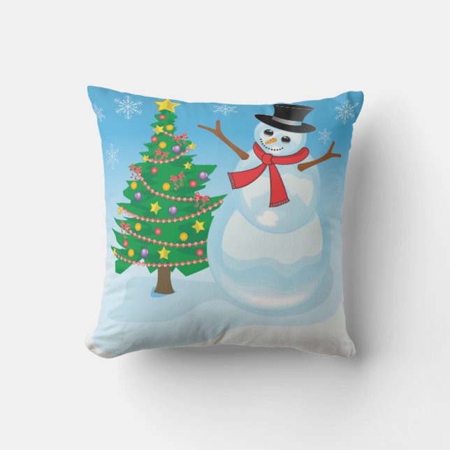 Niedlich Snowman Kissen (Vorderseite)