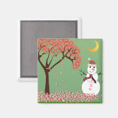 Niedlich Snowman Magnet (Vorderseite/Rückseite)