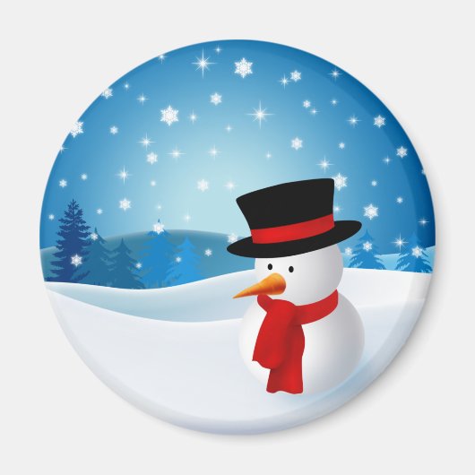 Niedlich Snowman Magnet (Vorne)