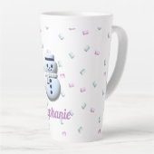 Niedlich Snowman Marshmallow Personalisiert Latte Milchtasse (Rechte Ecke)