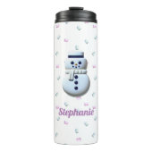 Niedlich Snowman Marshmallow Personalisiert Thermosbecher (Vorderseite)