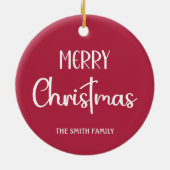 Niedlich Snowman Marshmallows Frohe Weihnachten Keramik Ornament (Hinten)