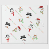 Niedlich Snowman Merina Weihnachtsmuster Geschenkpapier (Flach)