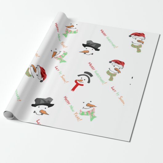 Niedlich Snowman Merina Weihnachtsmuster Geschenkpapier (Ungerollt)