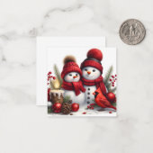 Niedlich Snowman Mitteilungskarte (Vorderseite/Rückseite Beispiel)