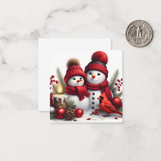 Niedlich Snowman Mitteilungskarte (Vorderseite/Rückseite Beispiel)