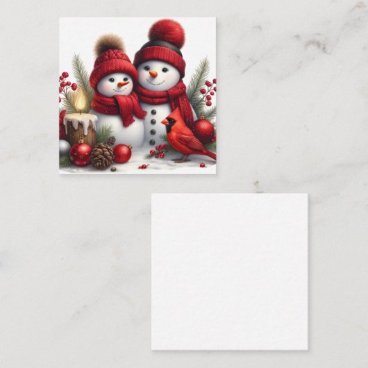 Niedlich Snowman Mitteilungskarte (Vorne/Hinten)