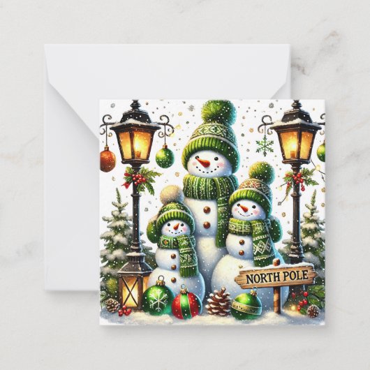 Niedlich Snowman Mitteilungskarte (Vorderseite)