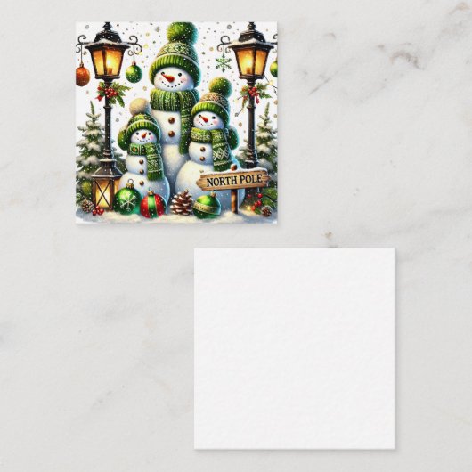 Niedlich Snowman Mitteilungskarte (Vorne/Hinten)