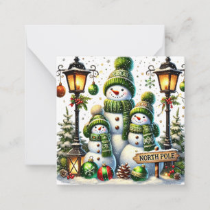 Niedlich Snowman Mitteilungskarte