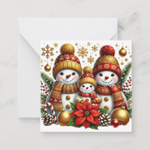 Niedlich Snowman Mitteilungskarte