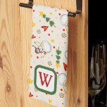 Niedlich Snowman Monogram Erstweihnachtsfest Geschirrtuch<br><div class="desc">Niedliches Personalisiertes Snowman Pattern Tree Herz Teetuch. Diese Küchenhandtücher sind perfekt, um Ihrer Küche etwas Urlaubsstimmung zu verleihen. Pair es mit einer Flasche Wein und es ist ein großartiges Weihnachtsgeschenk für Freunde, Familie, Mitarbeiter, Nachbarn, etc. Der personalisierte Monogrammbereich kann auf Wunsch in einen Namen oder einen lustigen Weihnachtsbegriff geändert werden....</div>