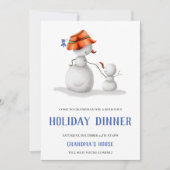 Niedlich Snowman Oma Weihnachtsessen Einladung (Vorderseite)