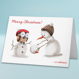 Niedlich Snowman Owl Funny Weihnachten