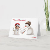 Niedlich Snowman Owl Funny Weihnachten (Vorderseite)
