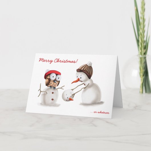 Niedlich Snowman Owl Funny Weihnachten (Vorderseite)