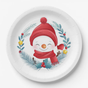 Niedlich Snowman Pappteller