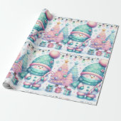 Niedlich Snowman Pastel Weihnachten Große Größe Geschenkpapier (Ungerollt)