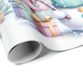Niedlich Snowman Pastel Weihnachten Große Größe Geschenkpapier (Rolleneckpunkt)