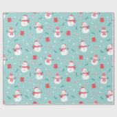 Niedlich Snowman Pattern Geschenkpapier (Flach)