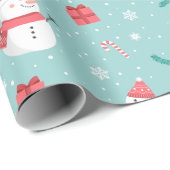 Niedlich Snowman Pattern Geschenkpapier (Rolleneckpunkt)