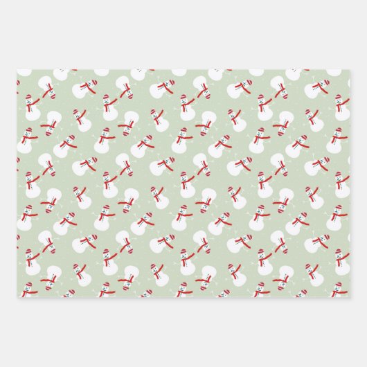 Niedlich Snowman Pattern Geschenkpapier Set (Vorderseite 3)