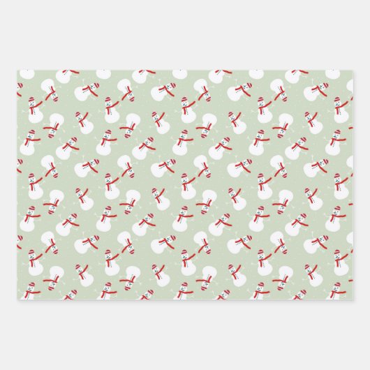 Niedlich Snowman Pattern Geschenkpapier Set (Vorderseite 2)