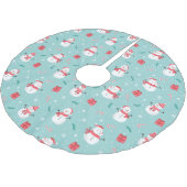 Niedlich Snowman Pattern Polyester Weihnachtsbaumdecke (Schrägansicht)