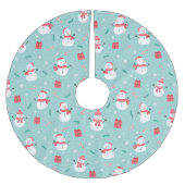 Niedlich Snowman Pattern Polyester Weihnachtsbaumdecke (Vorderseite)