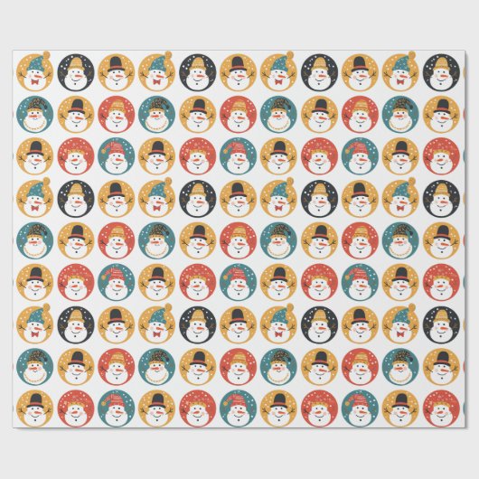 Niedlich Snowman Pattern Weihnachten Geschenkpapier (Flach)