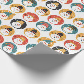 Niedlich Snowman Pattern Weihnachten Geschenkpapier (Ecke)