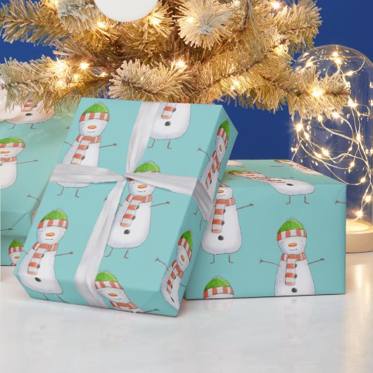 Niedlich Snowman Pattern Weihnachten Geschenkpapier (Feiertage)