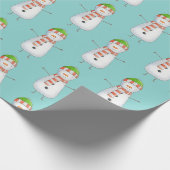Niedlich Snowman Pattern Weihnachten Geschenkpapier (Ecke)