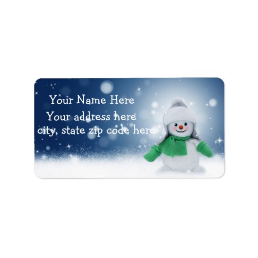 Niedlich Snowman Personalisiert Address Labels Adressaufkleber (Vorne)