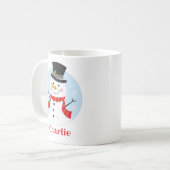 Niedlich Snowman Personalisiert Kinder Weihnachten Kaffeetasse (Vorderseite Links)