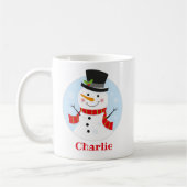 Niedlich Snowman Personalisiert Kinder Weihnachten Kaffeetasse (Links)