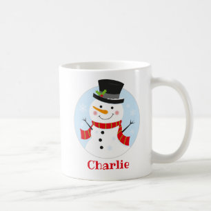 Niedlich Snowman Personalisiert Kinder Weihnachten Kaffeetasse