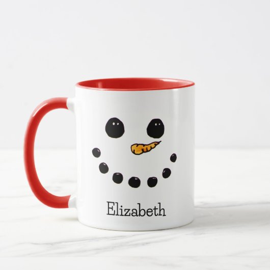 Niedlich Snowman Personalisiert Name Custom Christ Tasse (Links)
