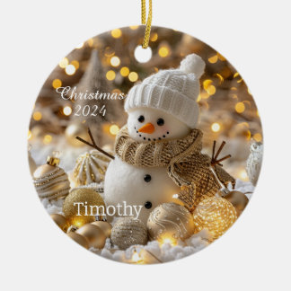 Niedlich Snowman Personalisiert Weihnachtsschmuck