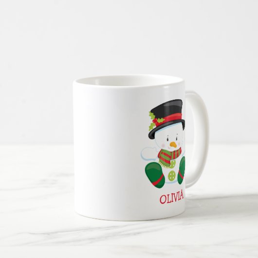 Niedlich Snowman Personalisierte Weihnachtsfeier T Kaffeetasse (VorderseiteRechts)
