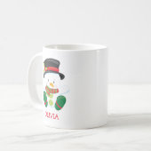 Niedlich Snowman Personalisierte Weihnachtsfeier T Kaffeetasse (Vorderseite Links)