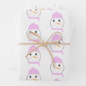 Niedlich Snowman Pink Weihnachts-Party Geschenkpapier Set (Beispiel)