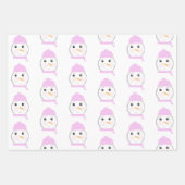 Niedlich Snowman Pink Weihnachts-Party Geschenkpapier Set (Vorderseite)