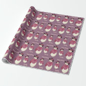 Niedlich Snowman Plum Geschenkpapier (Ungerollt)