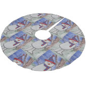 Niedlich Snowman Polyester Weihnachtsbaumdecke (Schrägansicht)