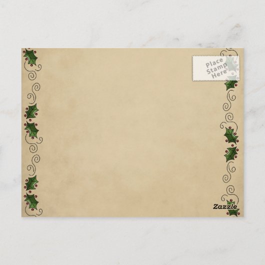 Niedlich Snowman Postcard Postkarte (Rückseite)