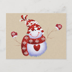 Niedlich Snowman Postcard Postkarte